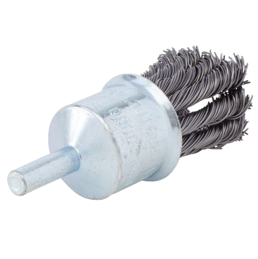 Knotted End Brush - 1" x 1/4" Round Shank - Stainless Steel - .020 Wire - Image 4