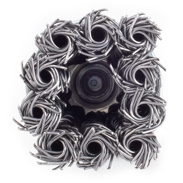 Knotted End Brush - 1" x 1/4" Round Shank - Stainless Steel - .020 Wire - Image 5