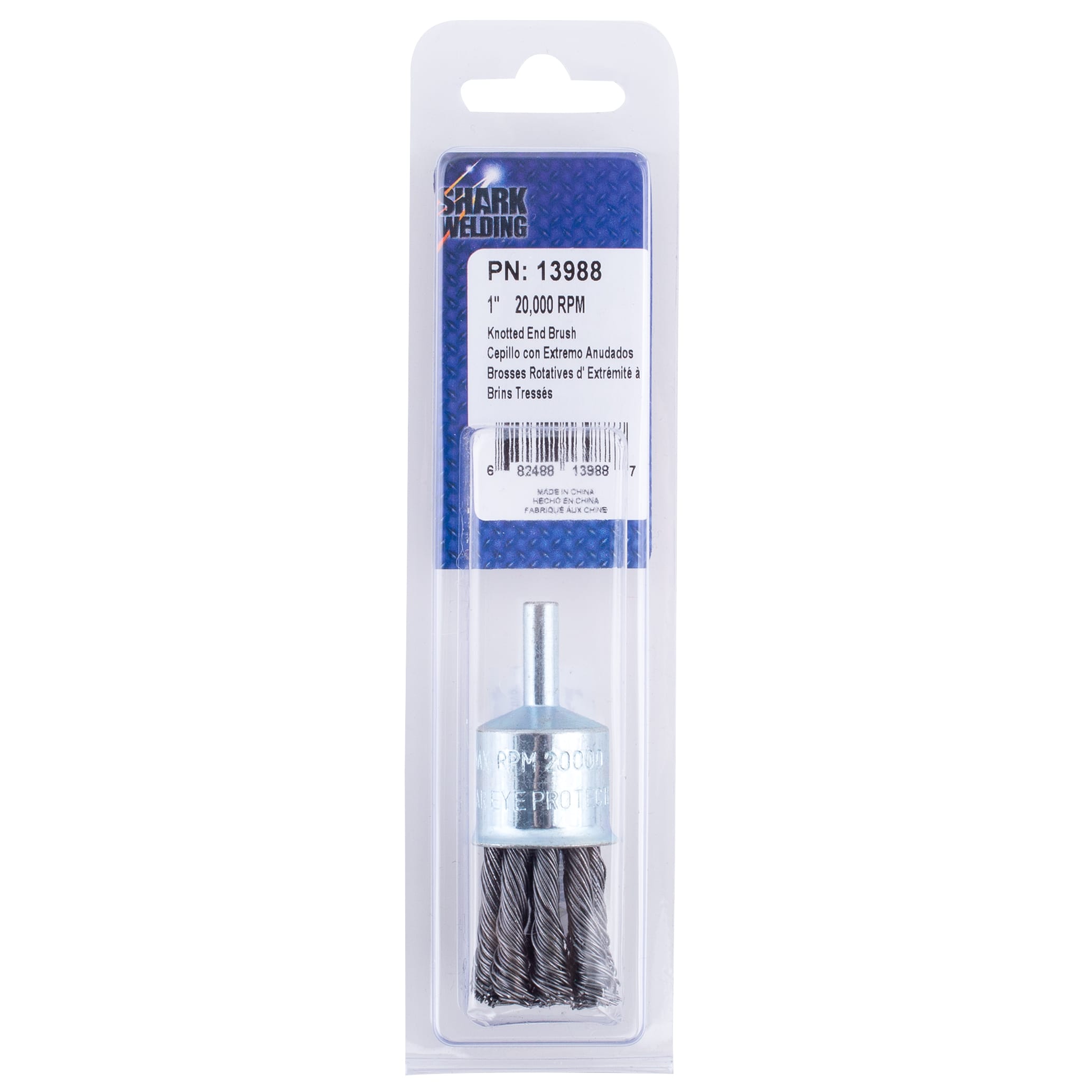 Knotted End Brush - 1" x 1/4" Round Shank - Stainless Steel - .020 Wire - Image 6