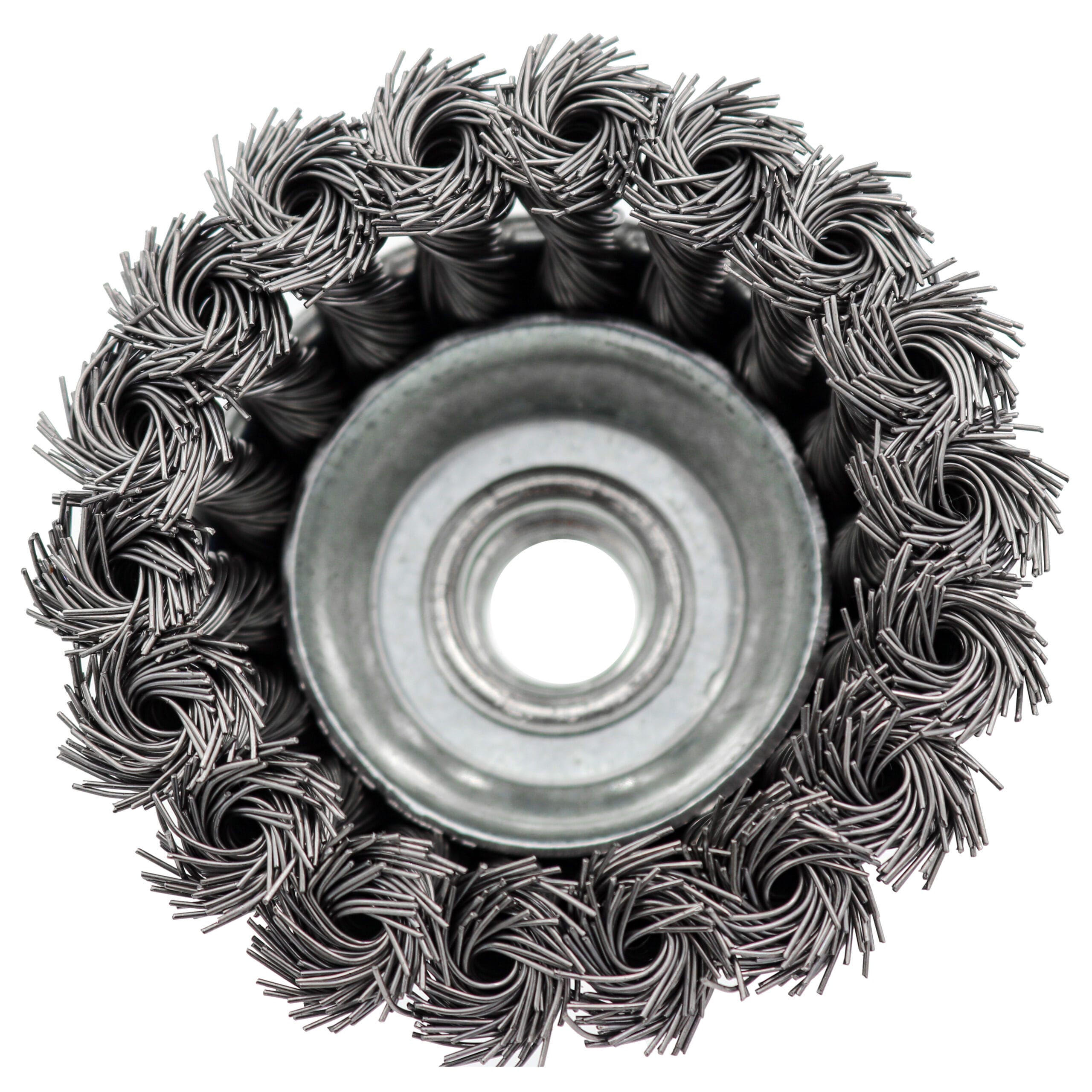 3" Single Row Knotted Cup Brush .020 Steel Wire - Image 3
