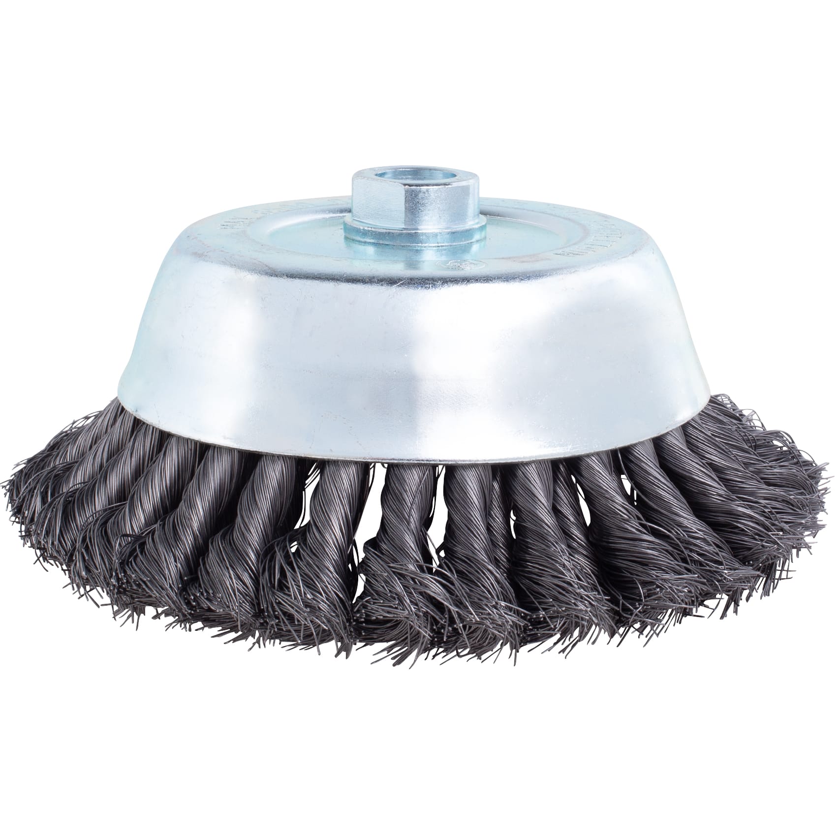 Knotted Wire Cup Brush - Double Row -6" x 5/8-11NC .014 wire. - Image 2