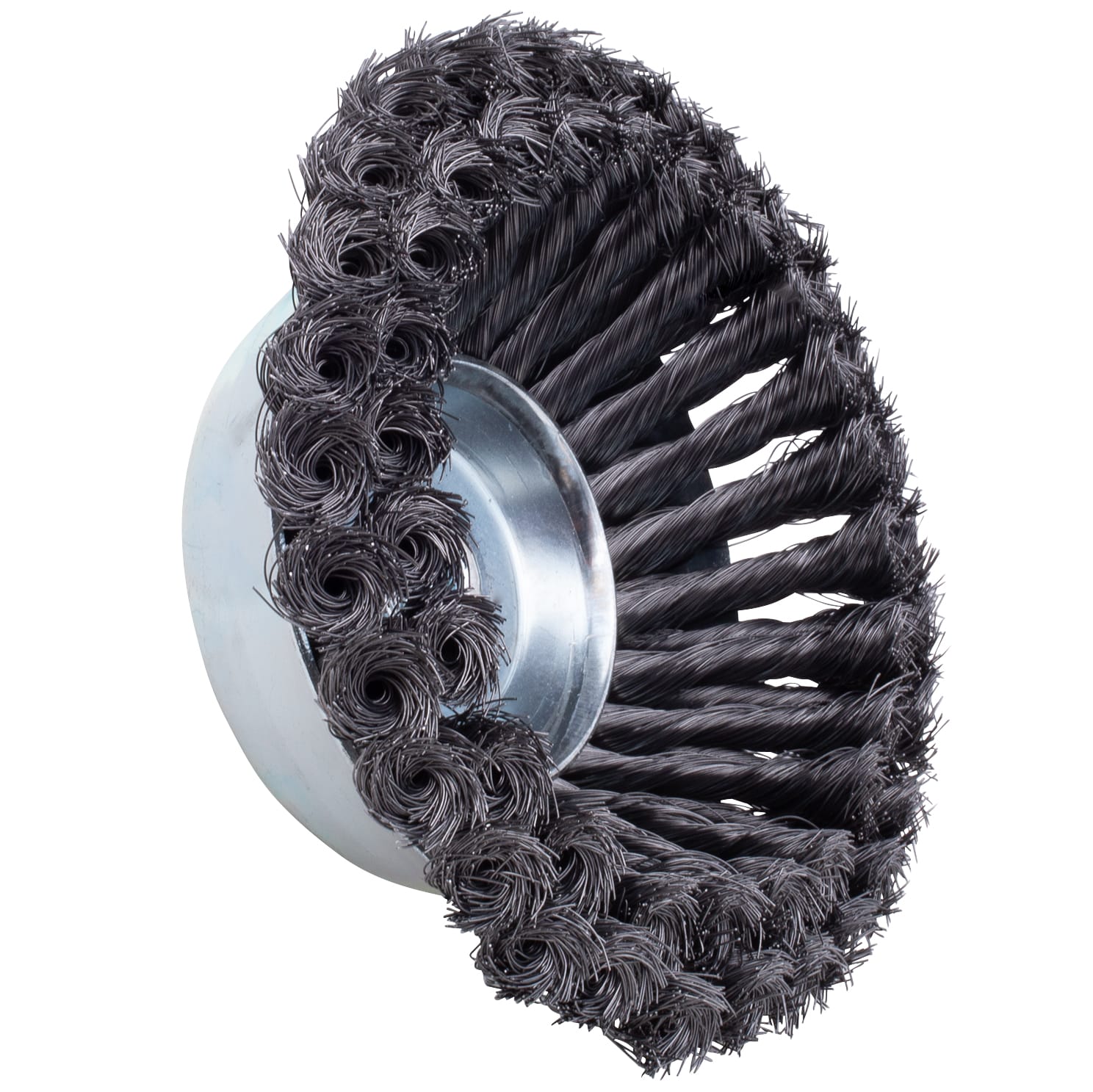 Knotted Wire Cup Brush - Double Row -6" x 5/8-11NC .014 wire. - Image 4