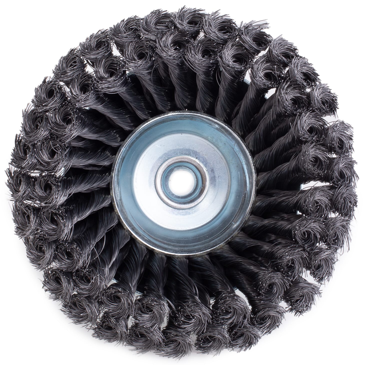 Knotted Wire Cup Brush - Double Row -6" x 5/8-11NC .014 wire. - Image 5