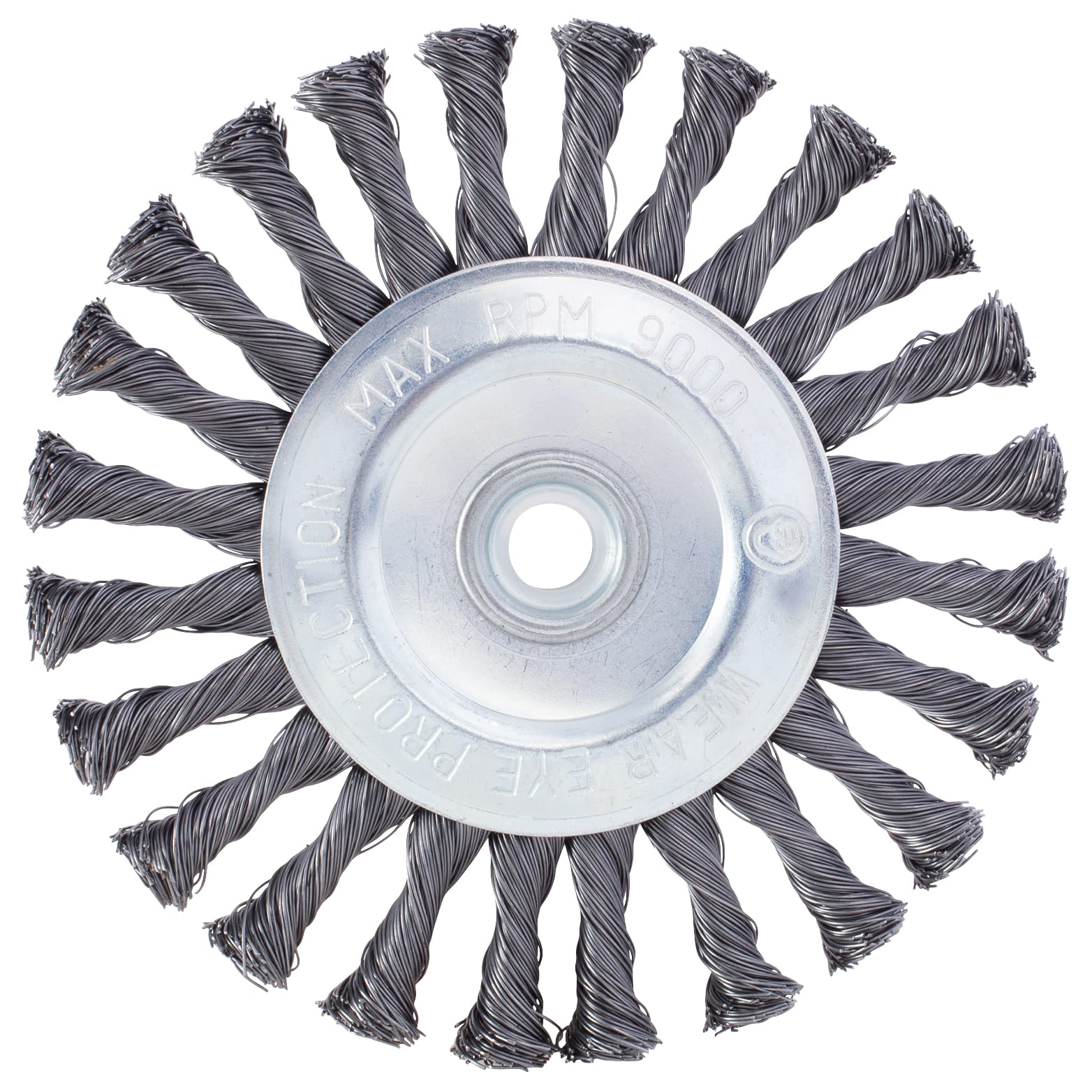 Knotted Wire Wheel Brush - 6" x 5/8" - 1/2" .020 Steel Wire - Image 2