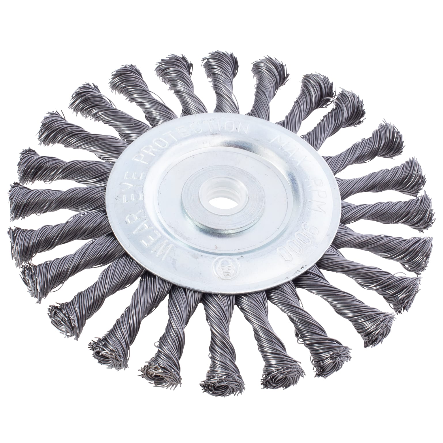 Knotted Wire Wheel Brush - 6" x 5/8" - 1/2" .020 Steel Wire - Image 5
