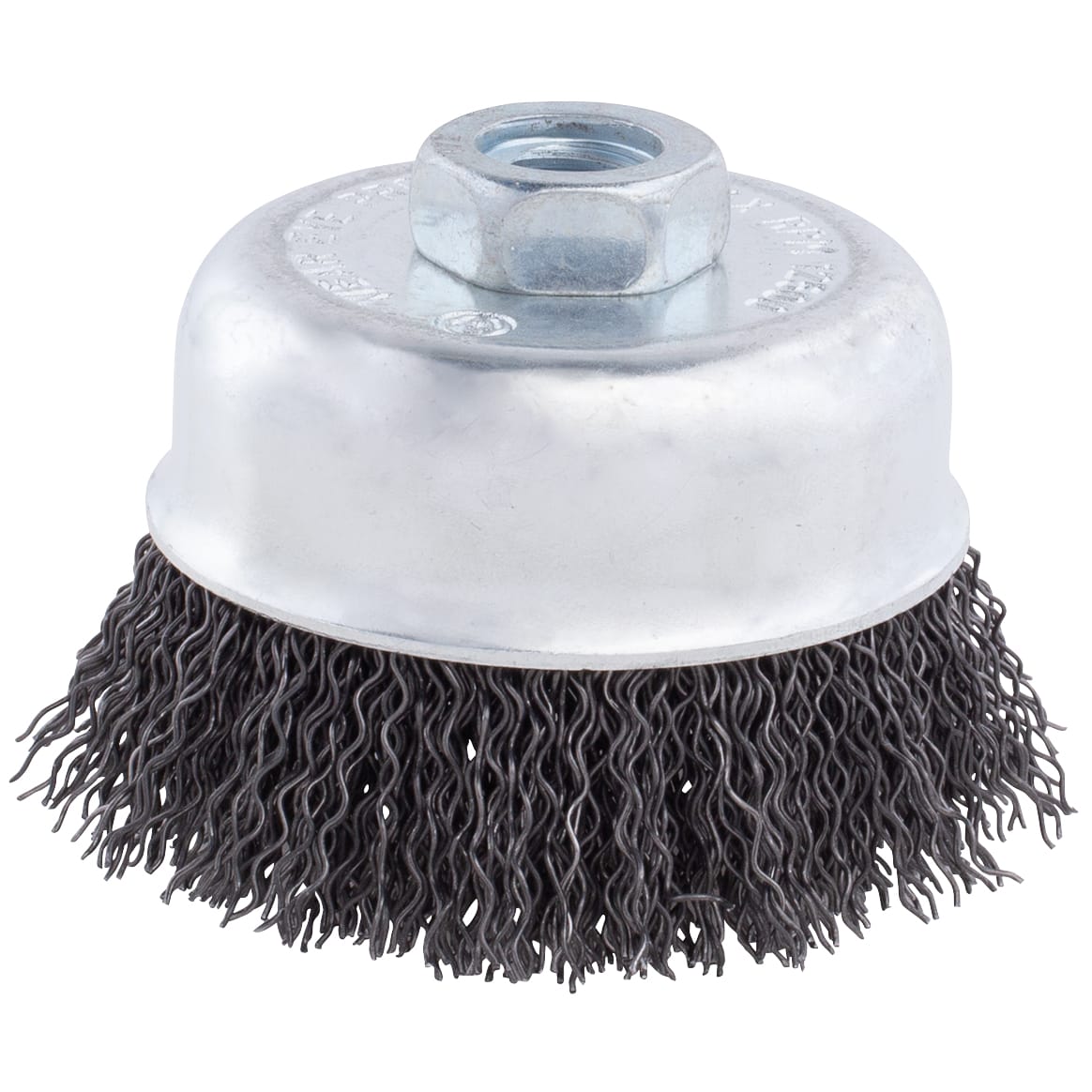 Crimped Wire Cup Brush - 3" x 1/2-13 arbor. .014 wire. - Image 2