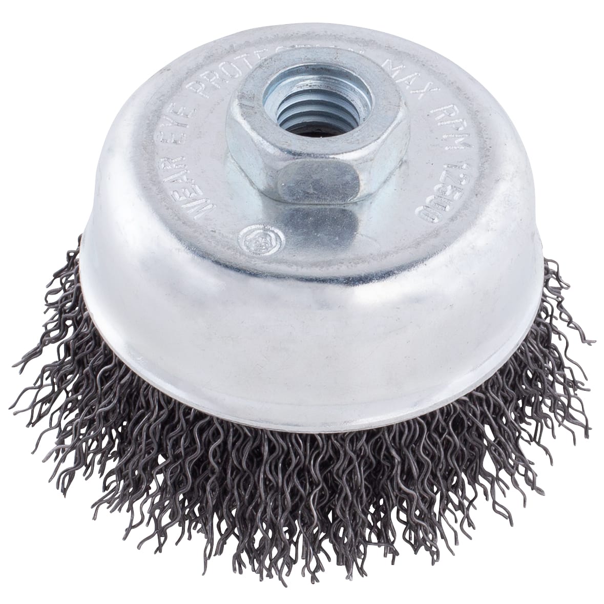 Crimped Wire Cup Brush - 3" x 1/2-13 arbor. .014 wire. - Image 3