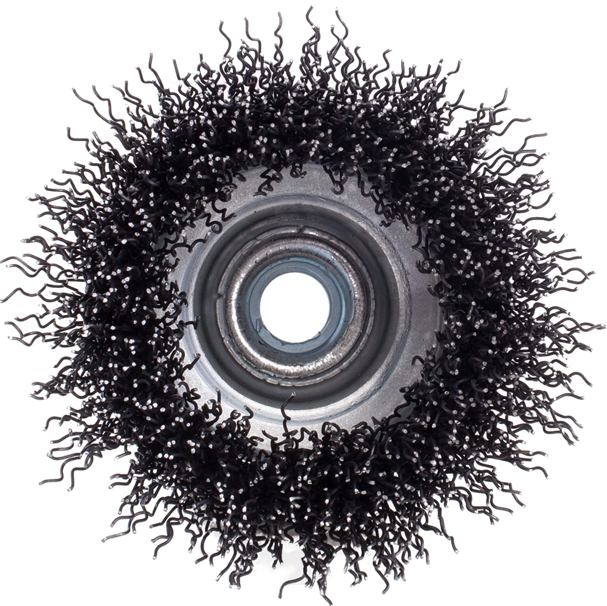 Crimped Wire Cup Brush - 3" x 1/2-13 arbor. .014 wire. - Image 5
