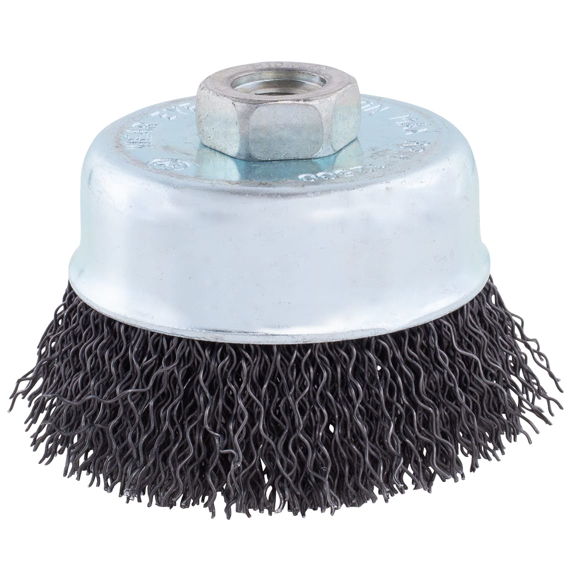 Crimped Wire Cup Brush - 3" x M10 x 1.25 arbor. .020 wire. - Image 2