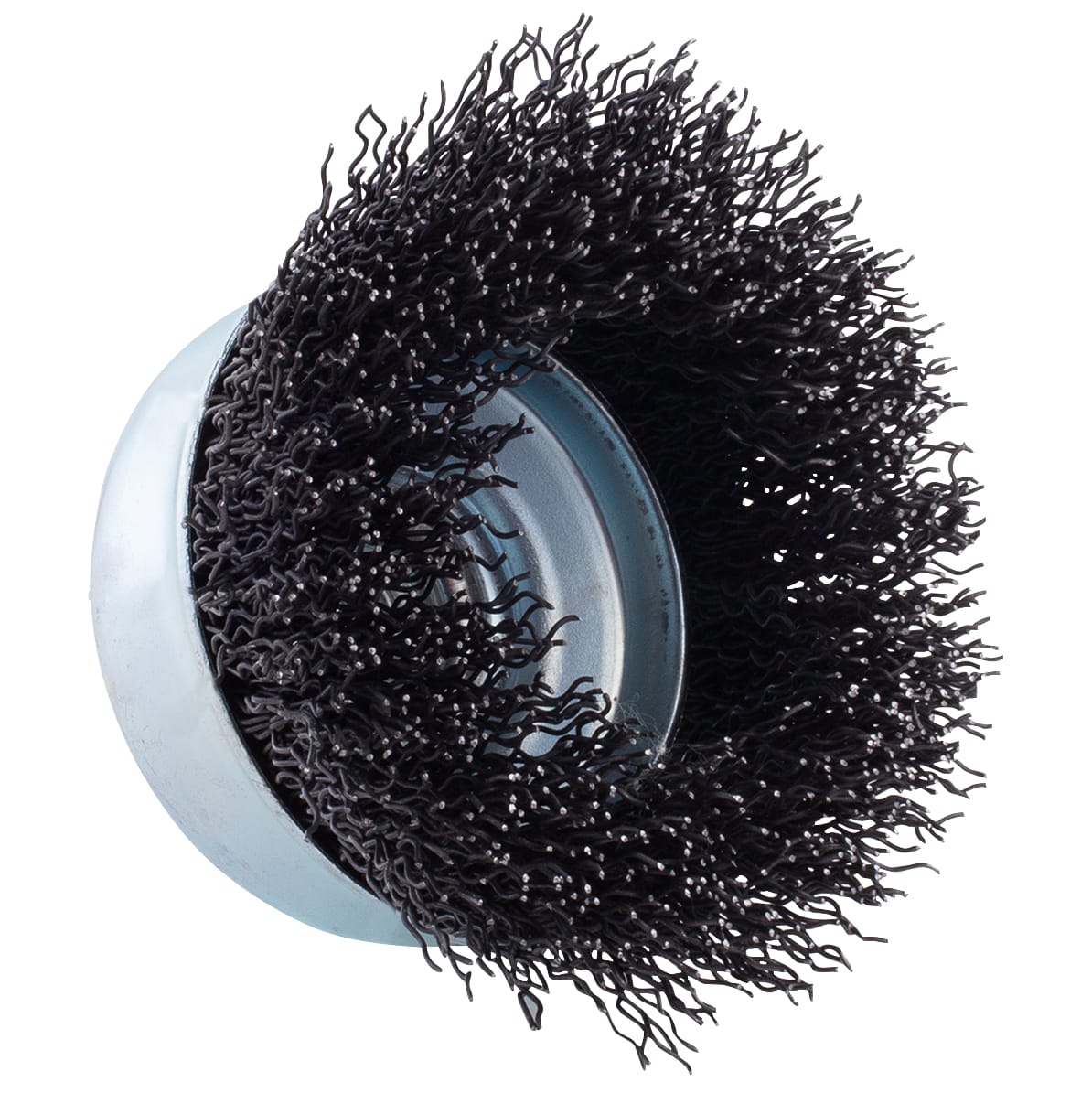 Crimped Wire Cup Brush - 3" x M10 x 1.25 arbor. .020 wire. - Image 4