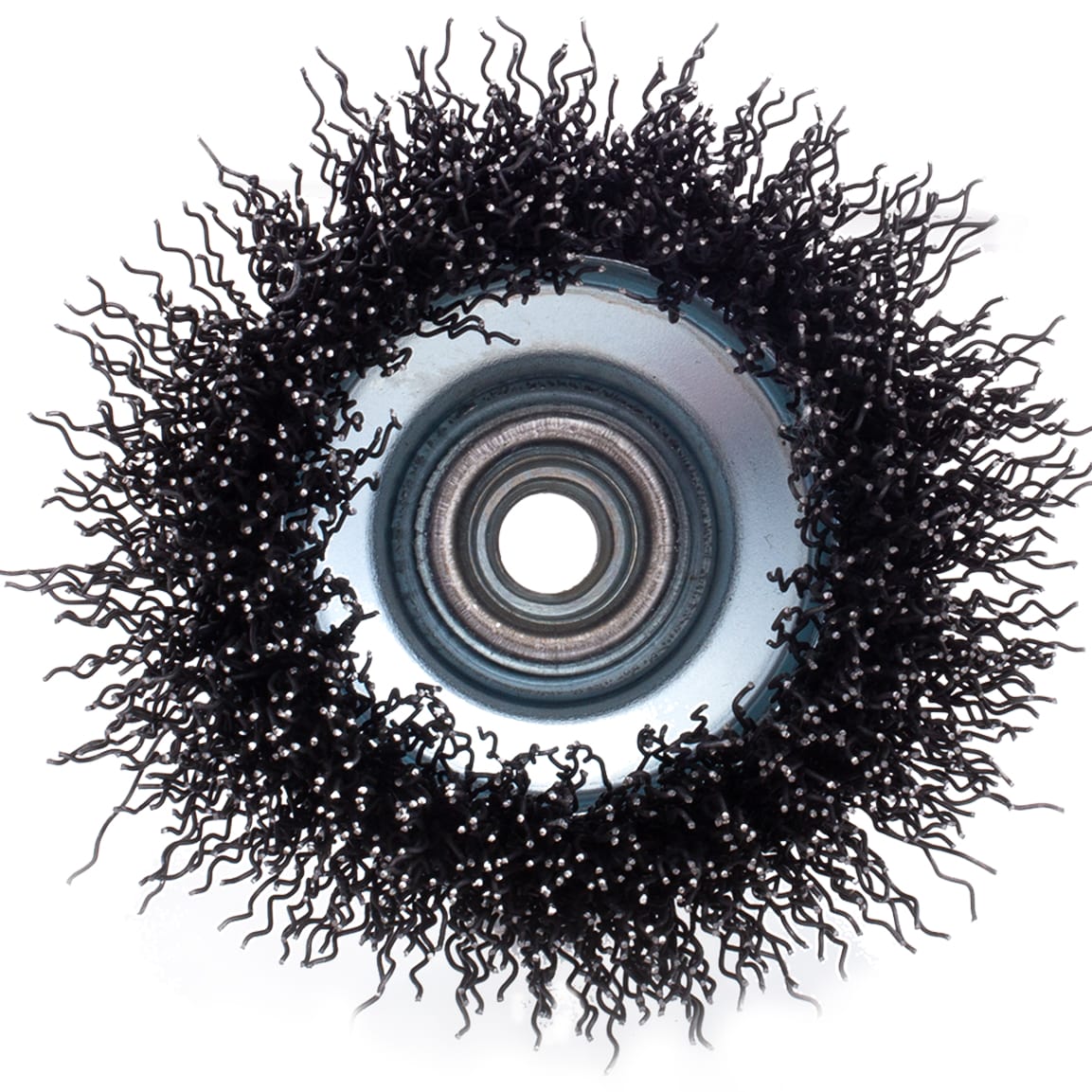Crimped Wire Cup Brush - 3" x M10 x 1.25 arbor. .020 wire. - Image 5