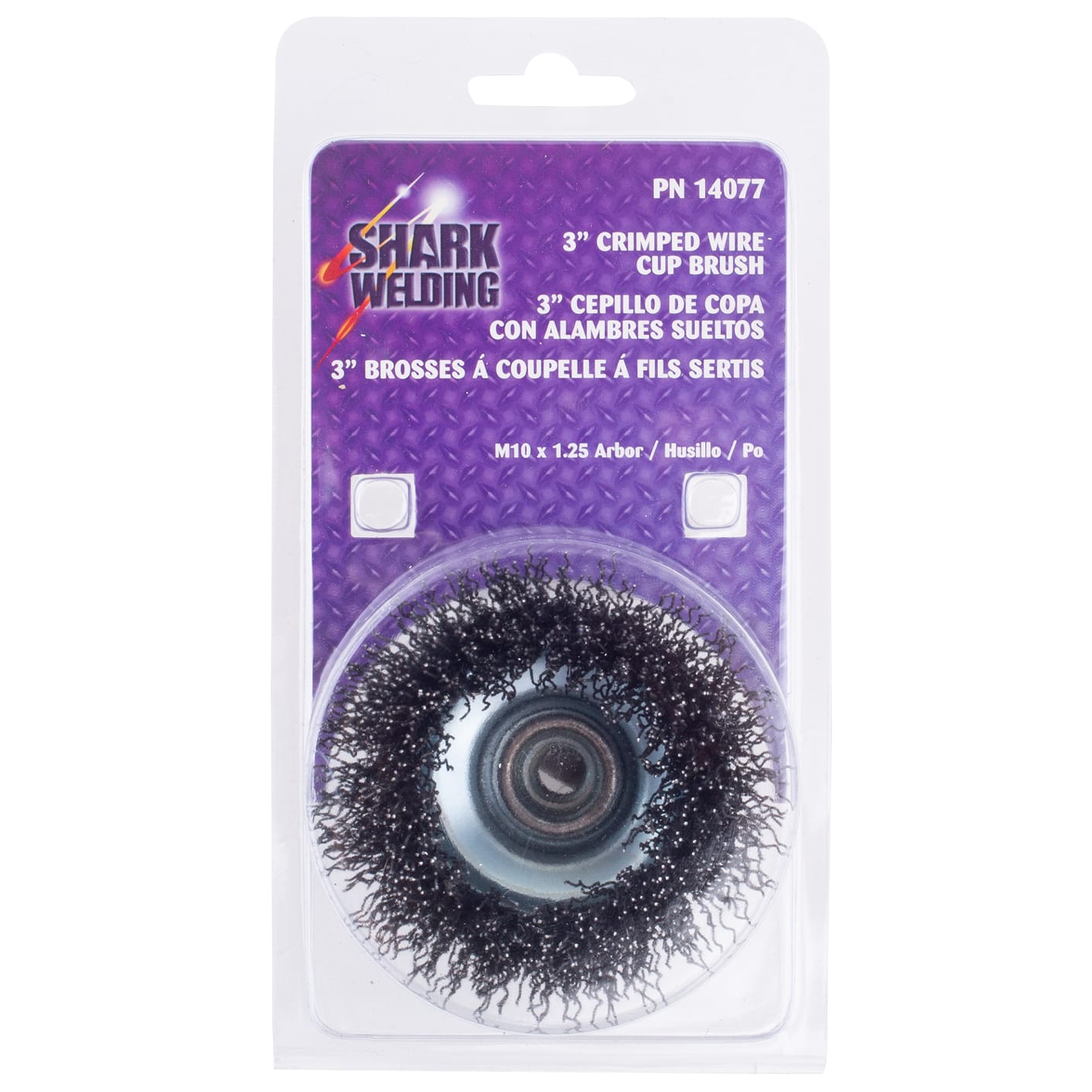 Crimped Wire Cup Brush - 3" x M10 x 1.25 arbor. .020 wire. - Image 6