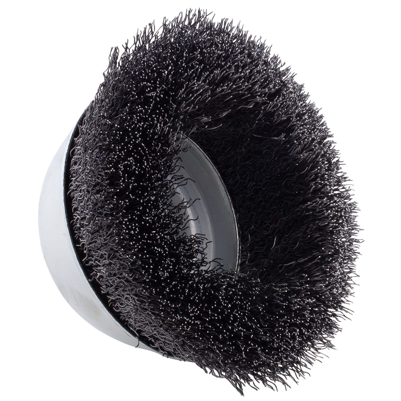 Crimped Wire Cup Brush - 4" x 5/8-11 NC arbor. .014 wire. - Image 4