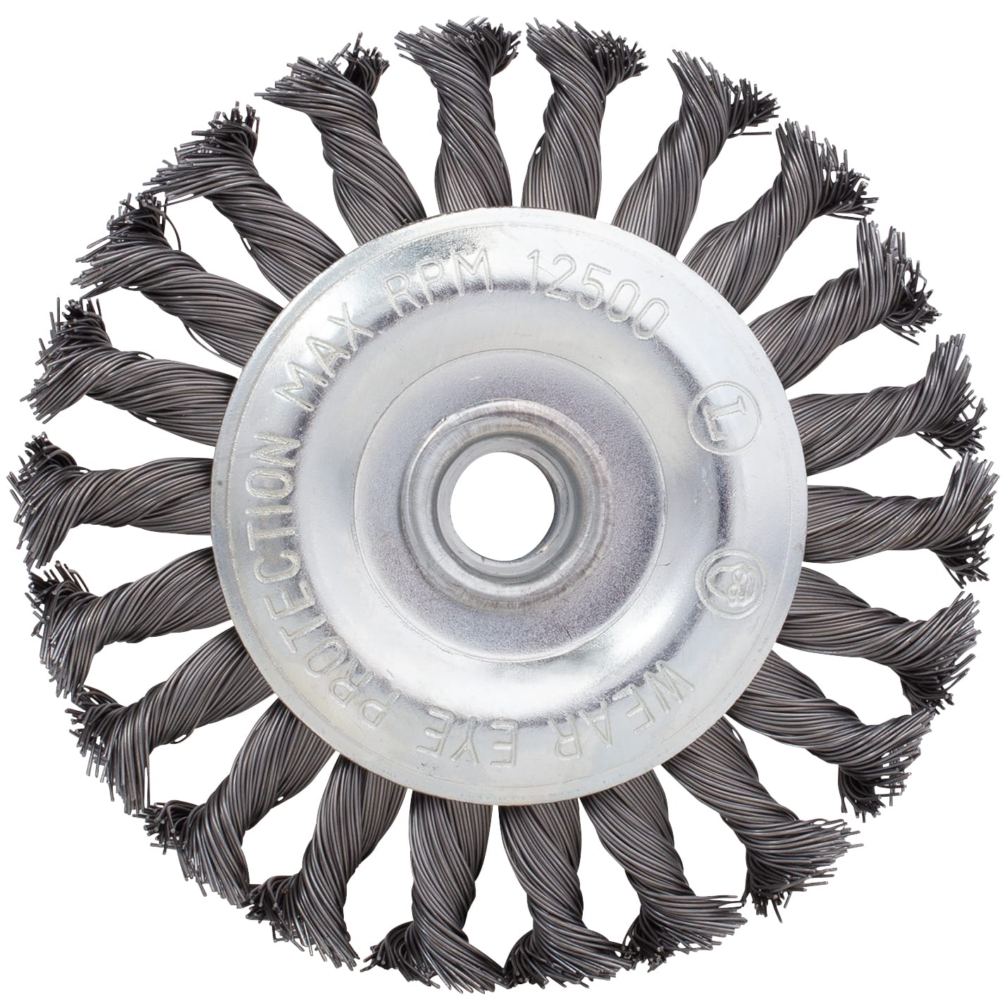 Knotted Wire Wheel - 5" x 5/8-11NC. .020 wire. - Image 2