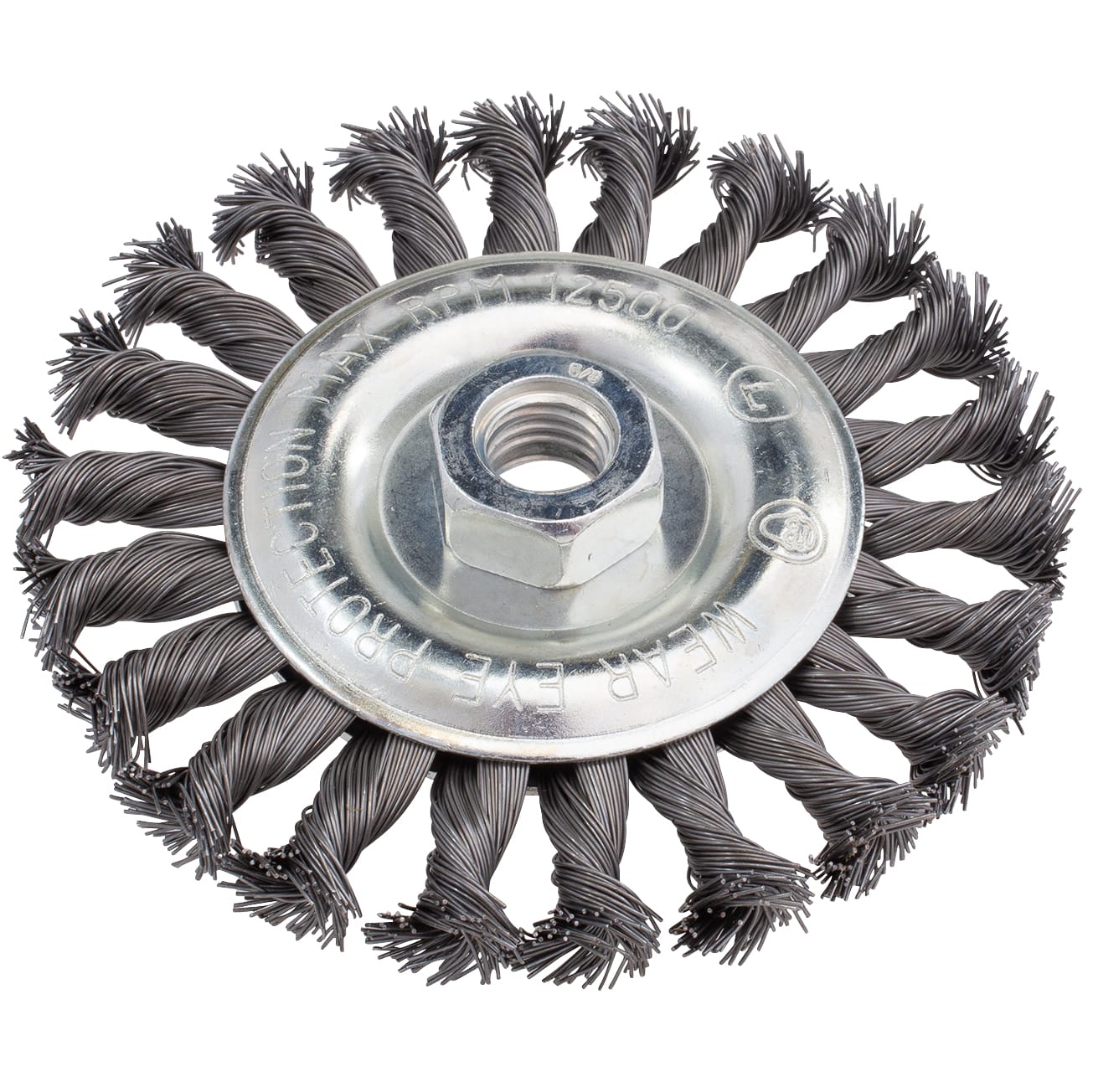 Knotted Wire Wheel - 5" x 5/8-11NC. .020 wire. - Image 5