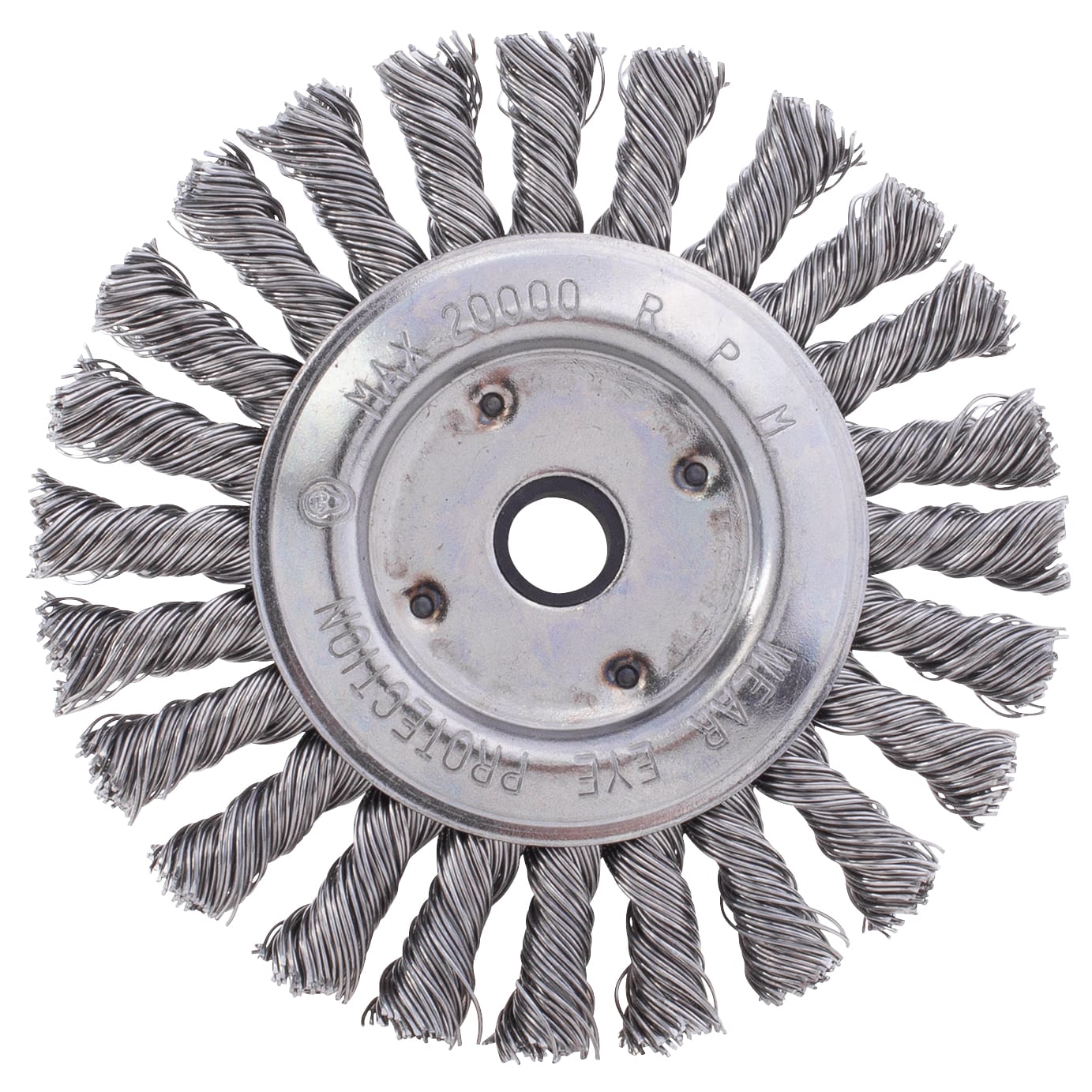 Heavy Duty 4" x 1/2" - 3/8" Cable Twist Knot Wire Brush - Image 2