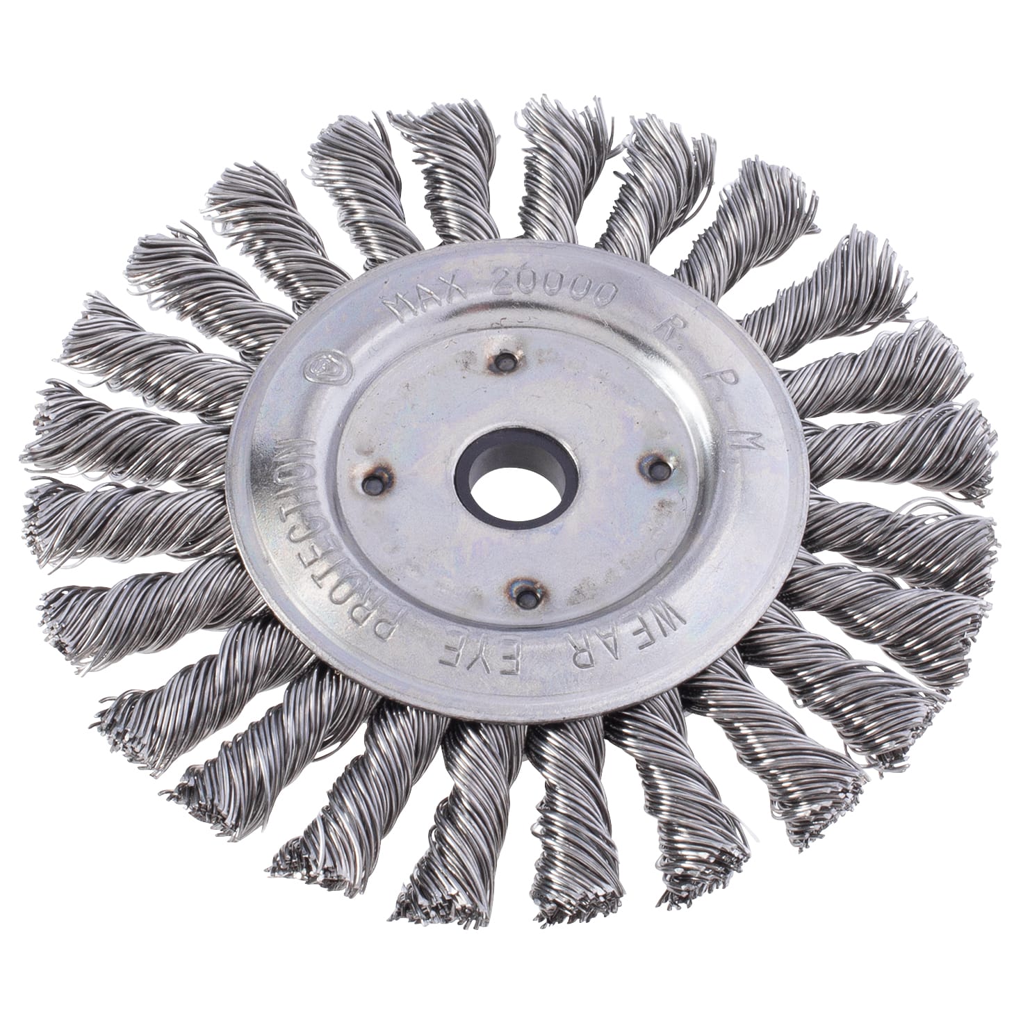 Heavy Duty 4" x 1/2" - 3/8" Cable Twist Knot Wire Brush - Image 5