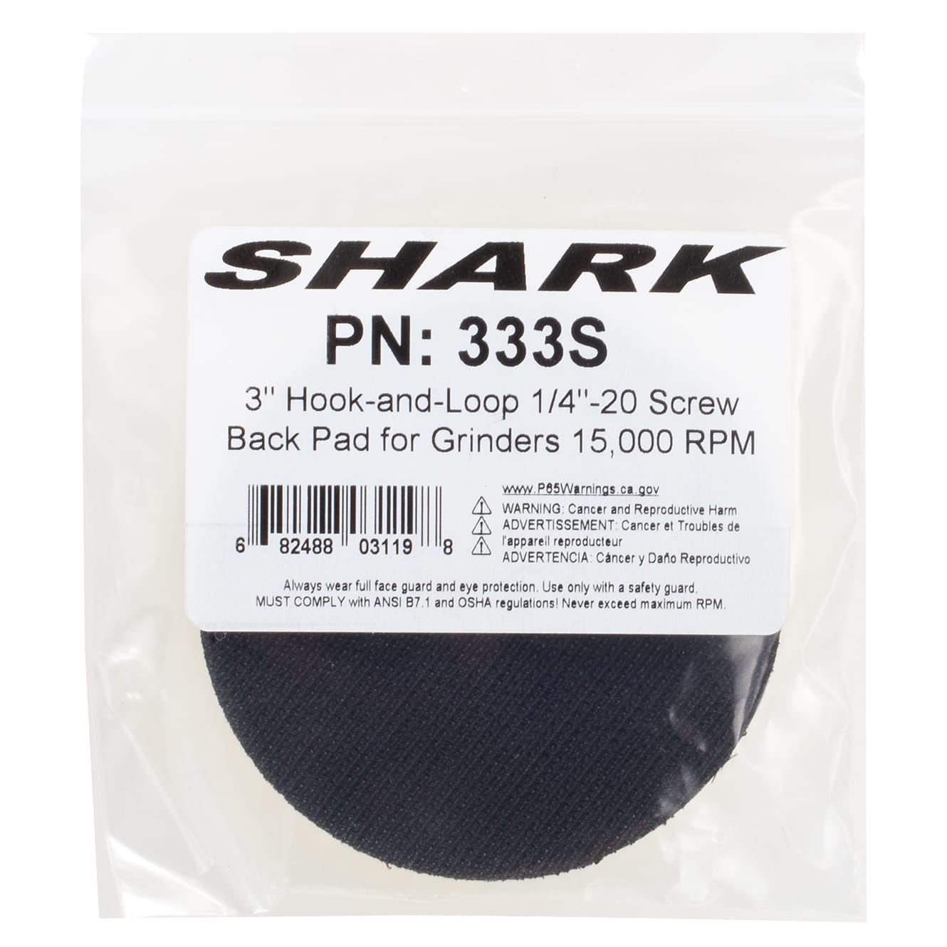 3" Hook-and-Loop Backing Pad - 1/4"-20T - Image 6