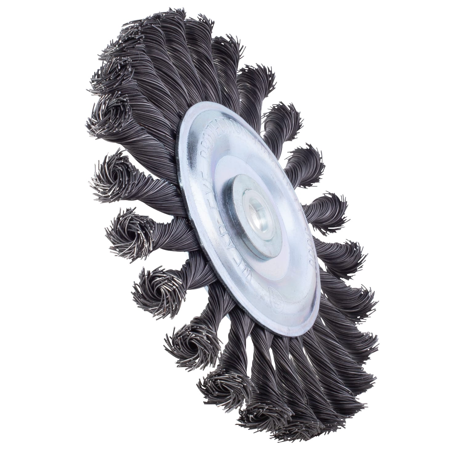 Full Cable - Knotted Wire Wheel - 6" x 1/2"-5/8" Arbor - .014 Wire - Image 4