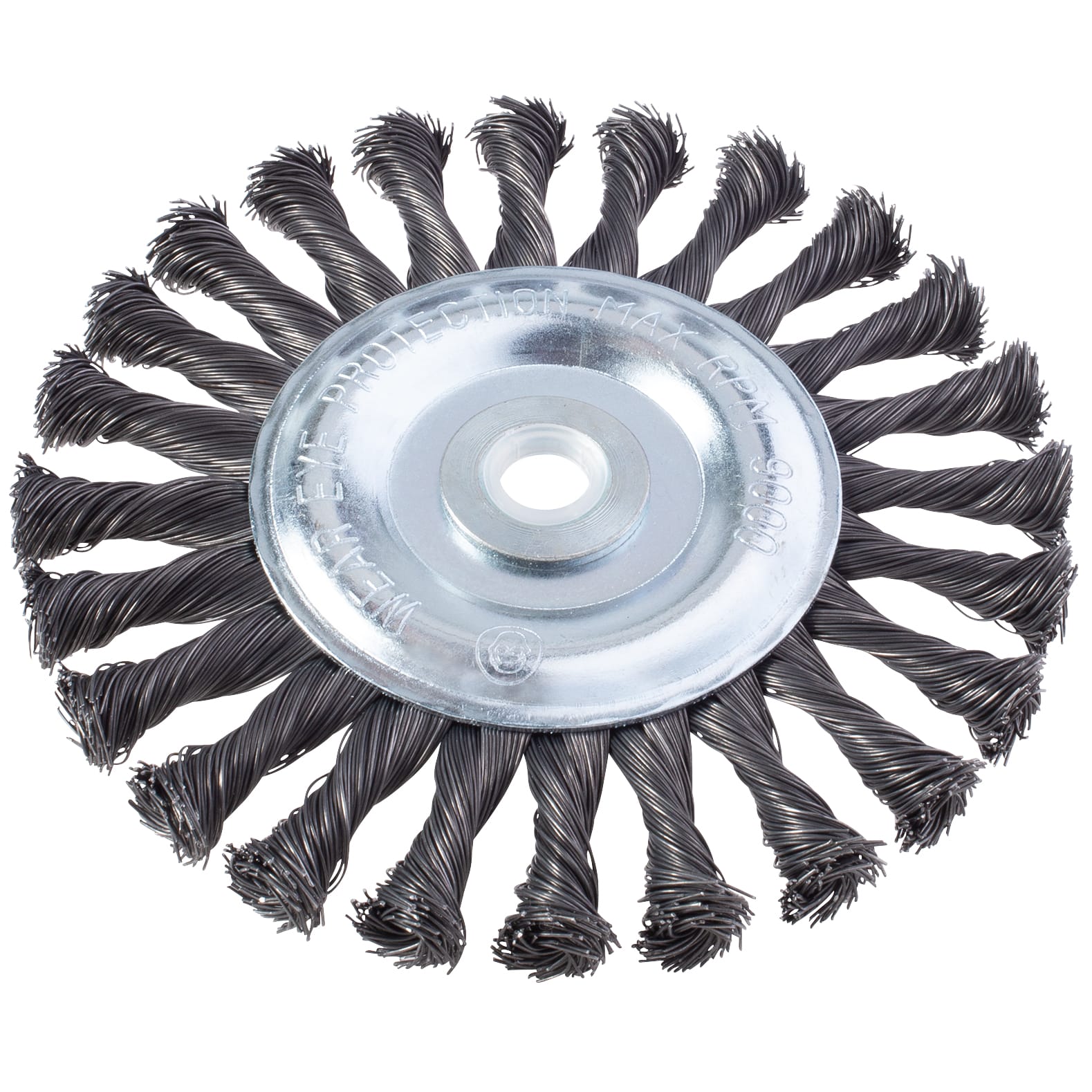 Full Cable - Knotted Wire Wheel - 6" x 1/2"-5/8" Arbor - .014 Wire - Image 5