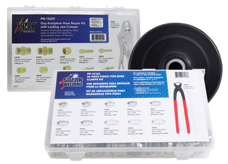 See what is new at Shark Industries - hose clamp kits, oxy acetylene hose repair kits and more