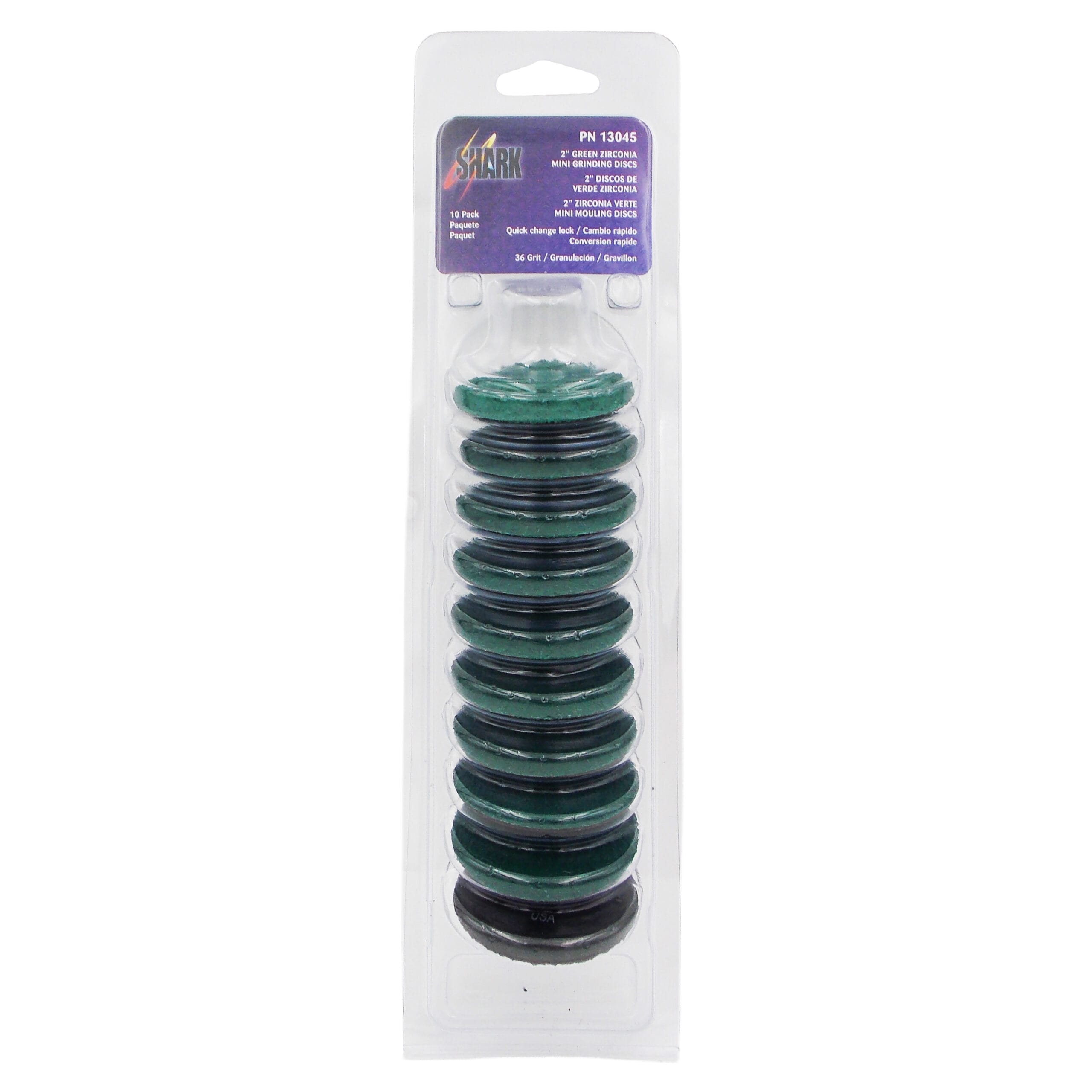 10 PK | 2" Mini Grinding Discs - Green Zirconia - 36 Grit - Image 2