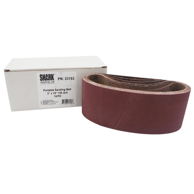 10 PK | Portable Sanding Belt 3" x 18" 120 Grit, X Weight - Image 3