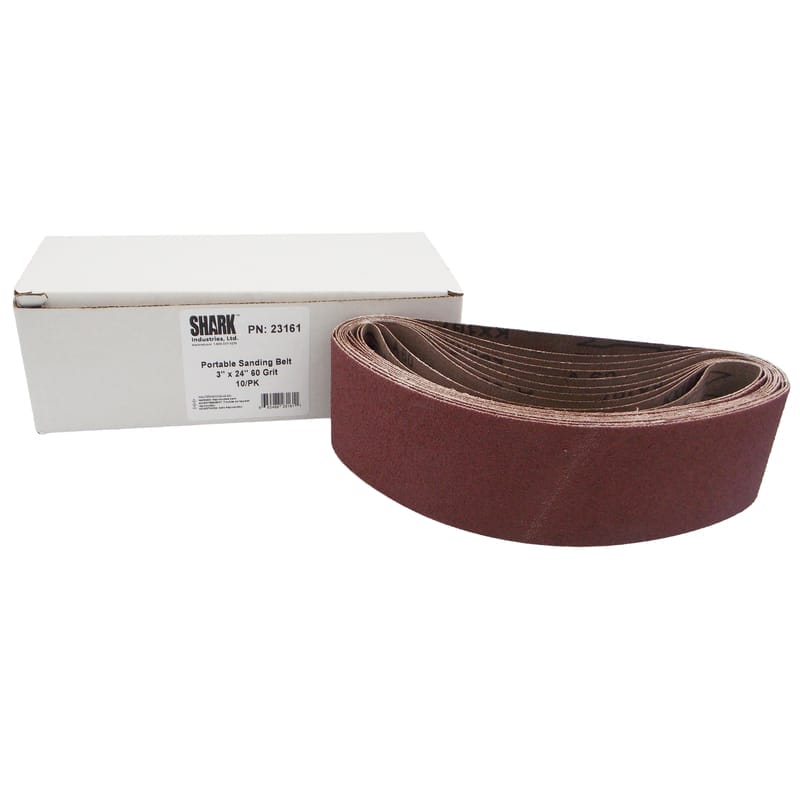 10 PK | Portable Sanding Belt 3" x 24" 60 Grit, X Weight - Image 3