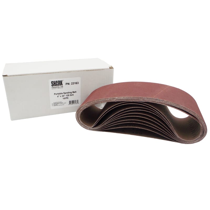 10 PK | Portable Sanding Belt 4" x 24" 120 Grit, X Weight - Image 3