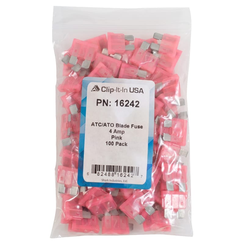 LIMITED STOCK! 100 PK | ATC/ATO 4 Amp Blade Fuse - Pink - Image 6