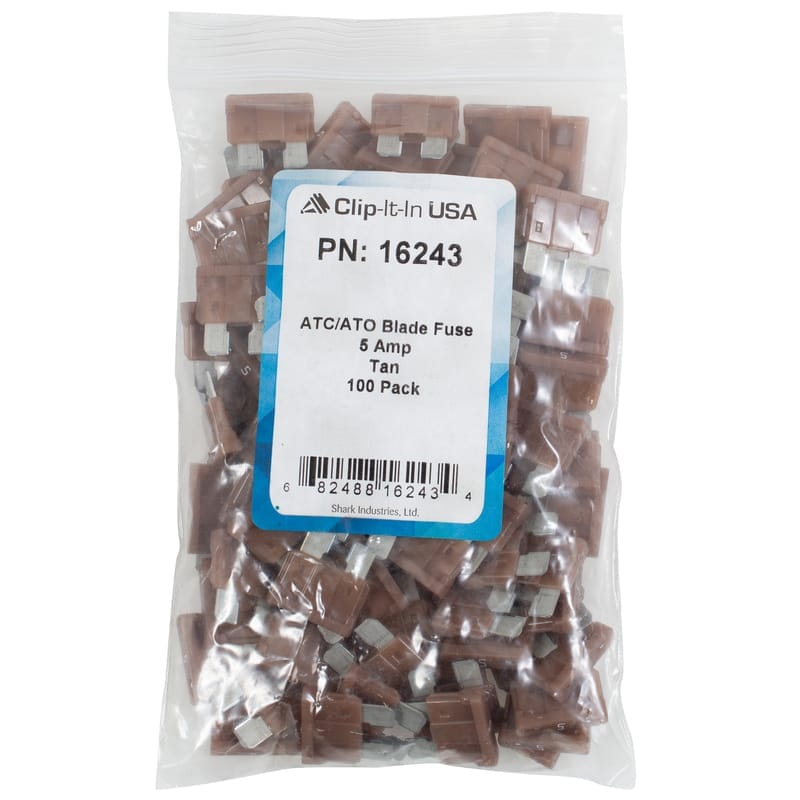 LIMITED STOCK! 100 PK | ATC/ATO 5 Amp Blade Fuse - Tan - Image 6