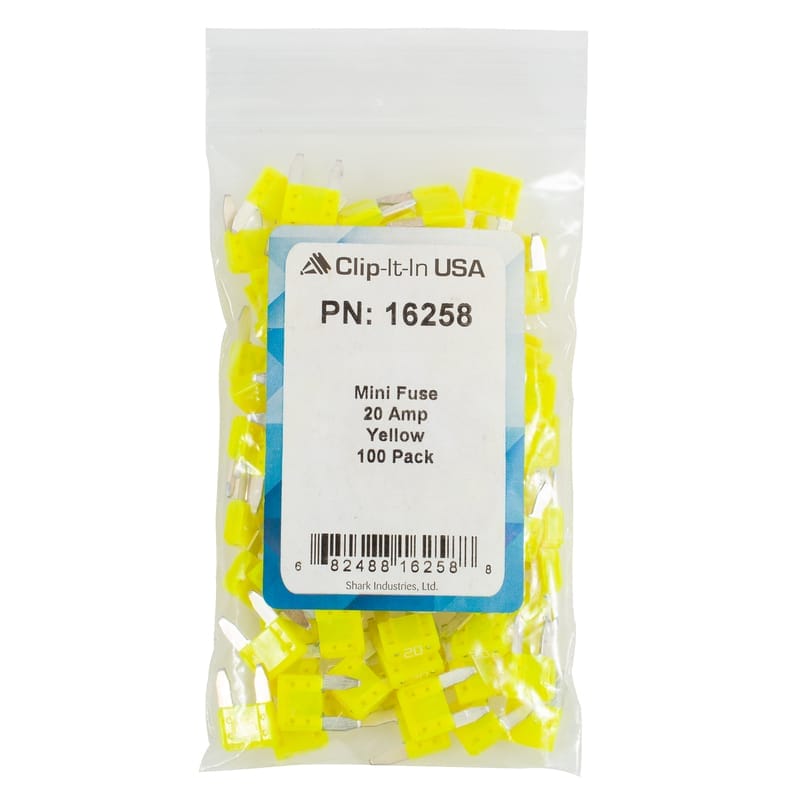 LIMITED STOCK! 100 PK | Mini Fuse 20 Amp - Yellow - Image 6